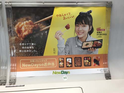 gooブログ 11月22日(火)のつぶやき：芳根京子 NewDaysのお弁当（電車マド上広告）