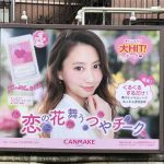 gooブログ 1月25日(水)のつぶやき その２：河北麻友子 恋の花舞うつやチーク（JR原宿駅線路横ビルボード広告）